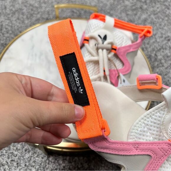 Sz 9 Adidas Originals Astir "Off White/Super Pop/C Brown" Women's Sandal - Picture 7 of 10